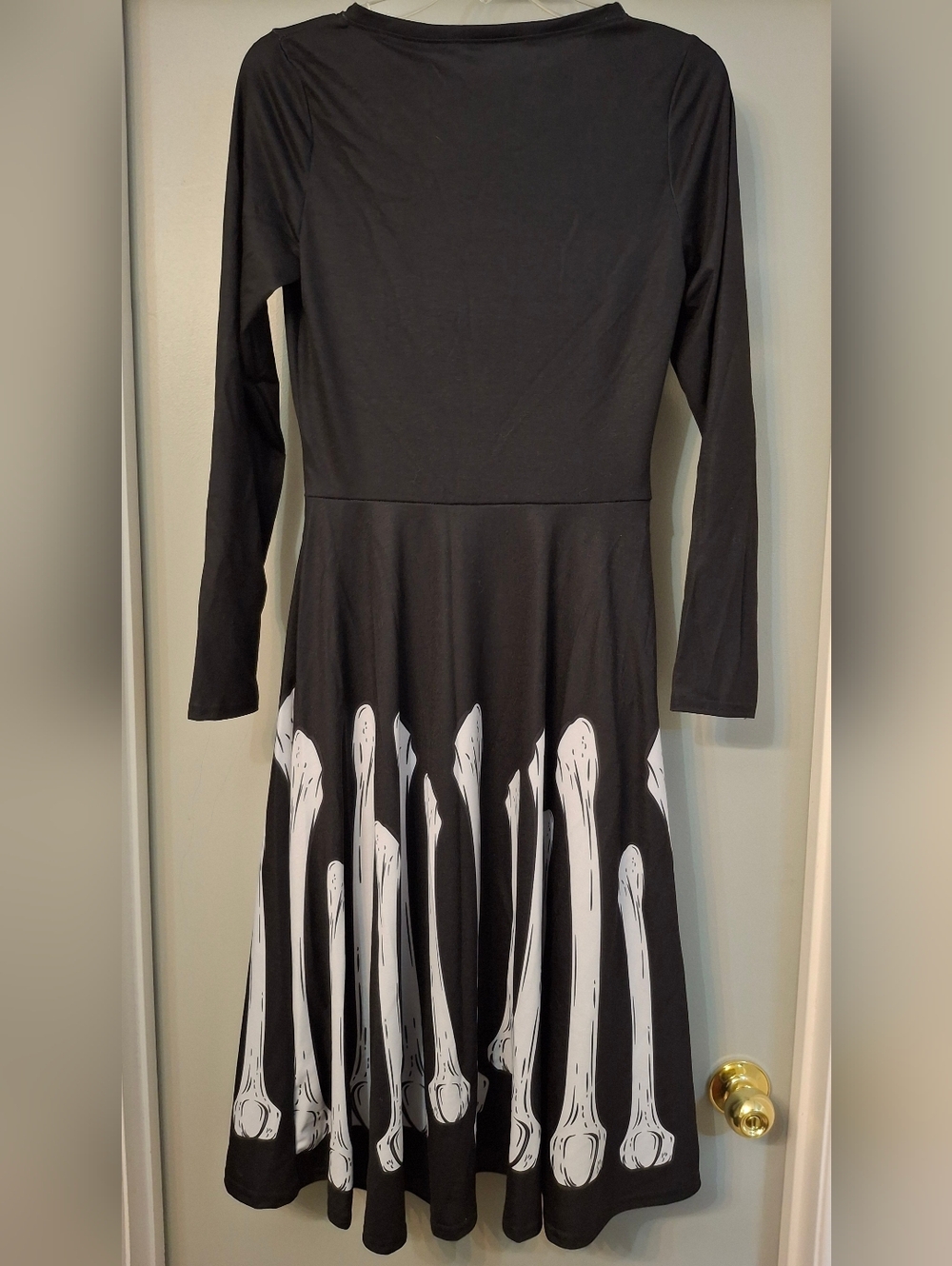 The Oblong Box Shop Skeleton Print Long Sleeve Midi Dress - Picture 3 of 8
